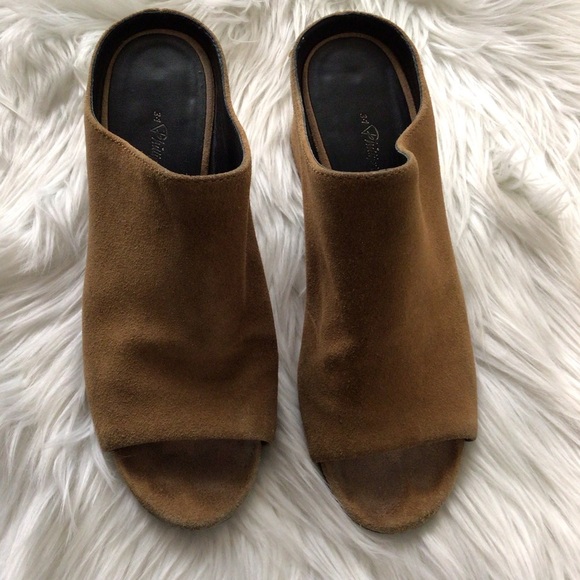 3.1 Phillip Lim Brown Suede Mules with Block Heel - Picture 2 of 9